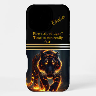 Tiger with Fiery Radiance iPhone 16 Pro Max Case