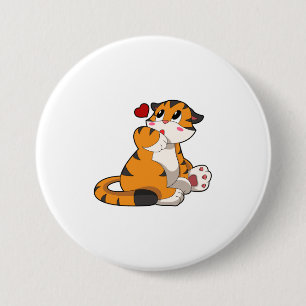 Tiger with Heart 7.5 Cm Round Badge