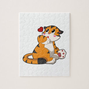 Tiger with Heart Jigsaw Puzzle