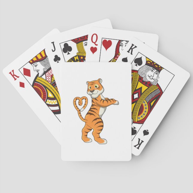 Tiger with Heart Playing Cards (Back)