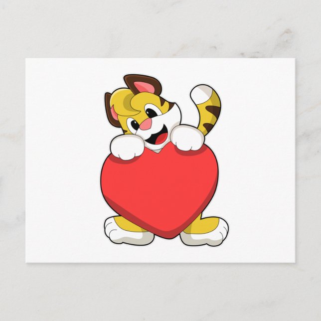 Tiger with Heart Postcard (Front)