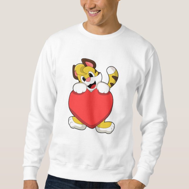 Tiger with Heart Sweatshirt (Front)