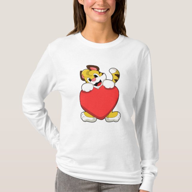 Tiger with Heart T-Shirt (Front)