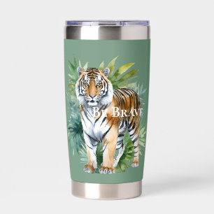 Tiger with Leaves Insulated Tumbler