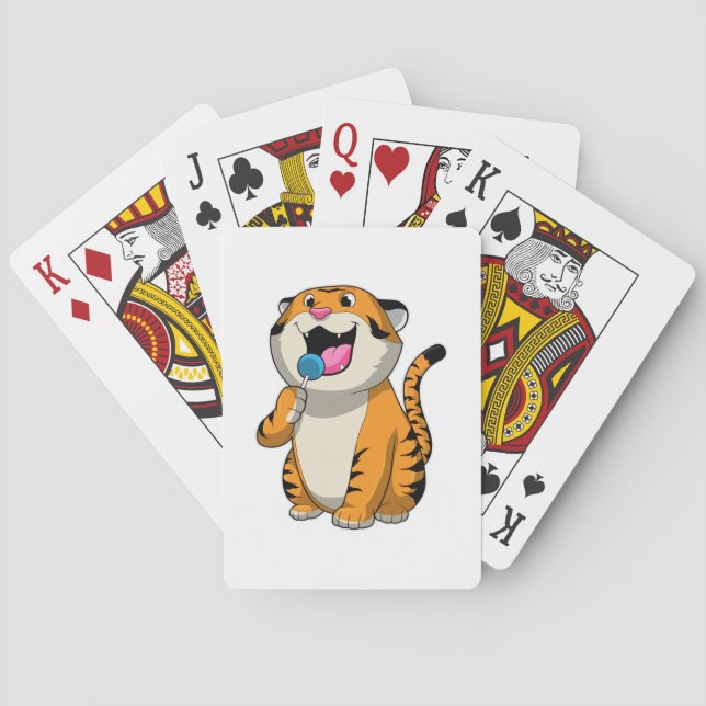 Tiger with Lollipop Playing Cards (Back)