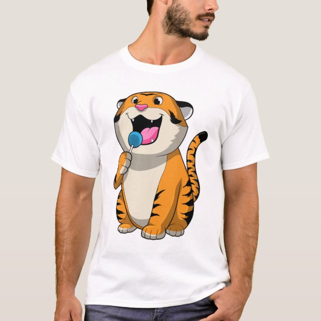 Tiger with Lollipop T-Shirt (Front)