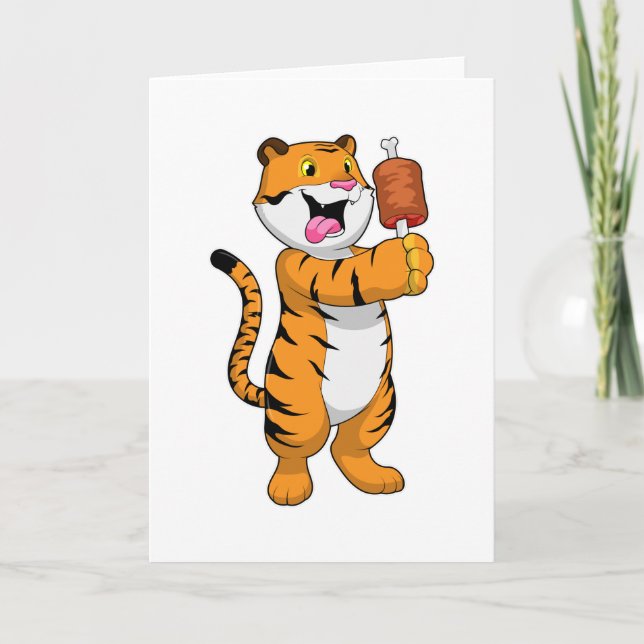 Tiger with Meat Card (Front)