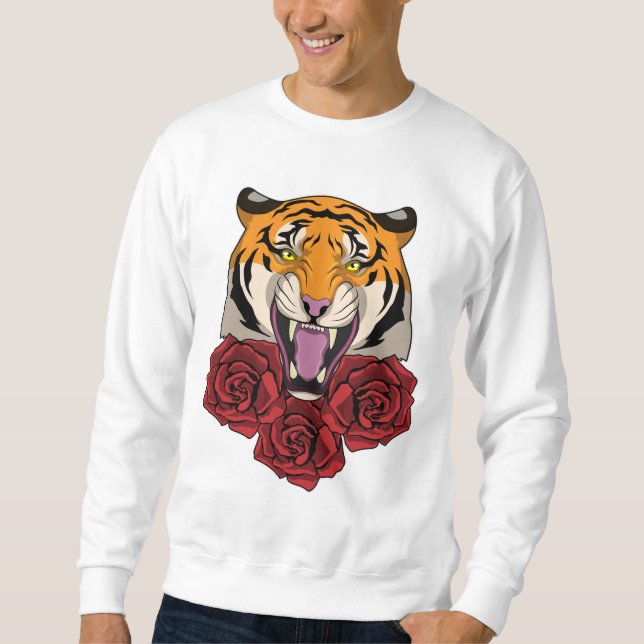 Tiger with Roses Sweatshirt (Front)