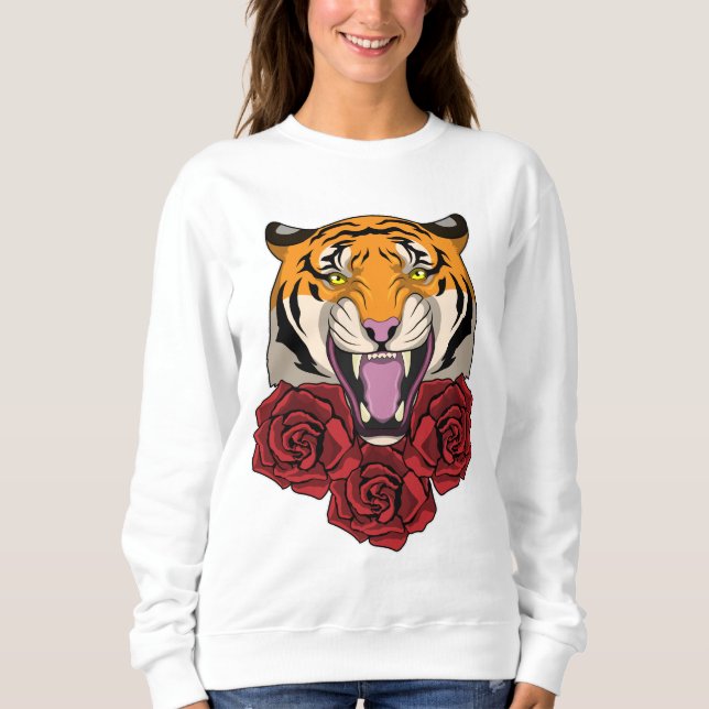 Tiger with Roses Sweatshirt (Front)