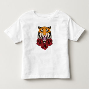 Tiger with Roses Toddler T-Shirt