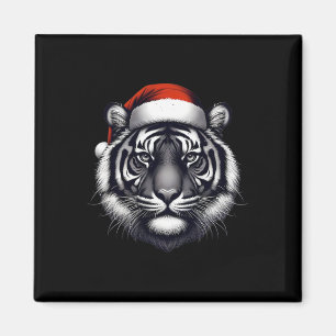 Tiger With Santa Hat Christmas Xmas Lover Zoo Keep Magnet