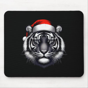 Tiger With Santa Hat Christmas Xmas Lover Zoo Keep Mouse Pad