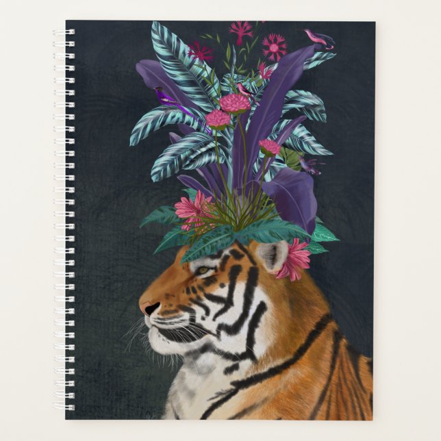 Tiger with Tropical Headpiece Planner (Front)