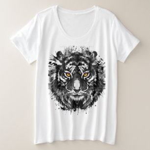 Tiger Womens Plus Size T-Shirt - Tiger
