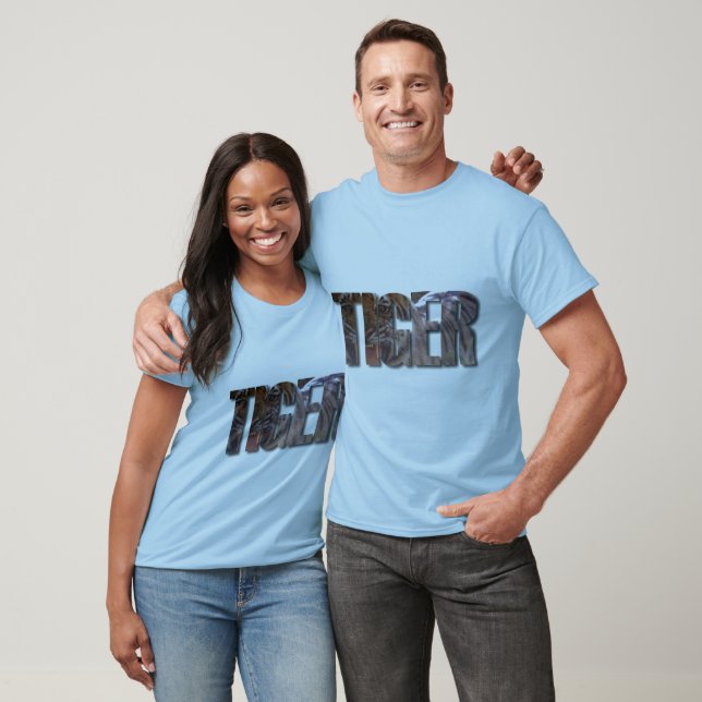 TIGER WORD WITH TIGER IMAGE ON INSIDE OF TEXT T-Shirt (Unisex)