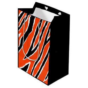 Tiger Wrapping Paper- Orange/Black Medium Gift Bag