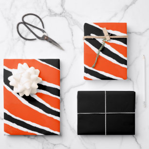 Tiger Wrapping Paper- Orange/Black Paper Sheet