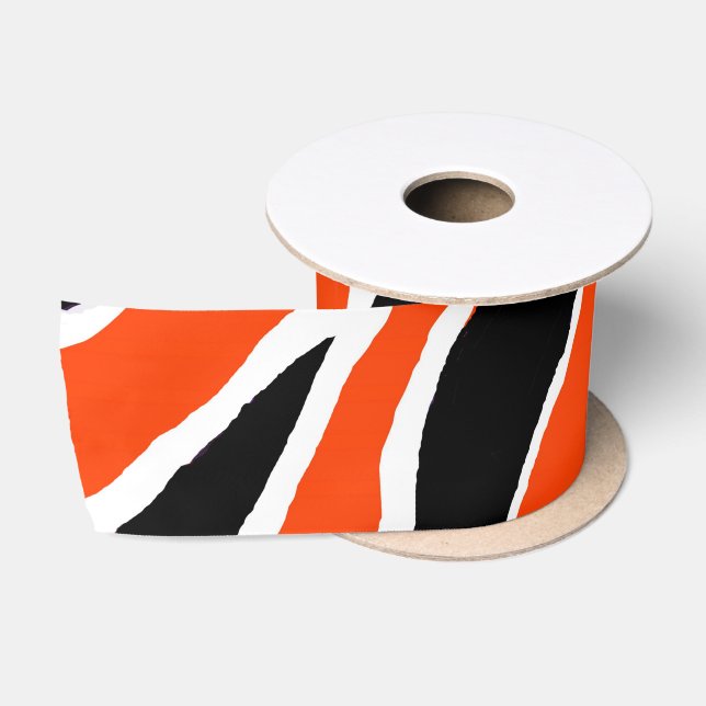 Tiger Wrapping Paper- Orange/Black Satin Ribbon (Spool)