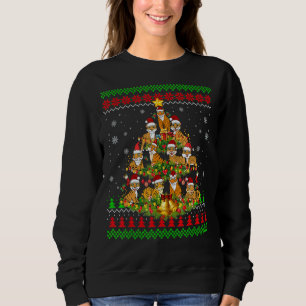 Tiger  Xmas Lights Ugly Tiger Christmas Tree 1 Sweatshirt