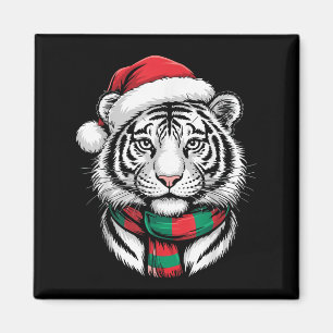 Tiger Xmas Santa Hat F Christmas Costume Magnet