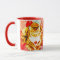 Tiger Yellow Cat Red Whimsical Background Mug
