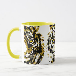 Tiger Yellow Colourful Tiger Face Coffee Mug