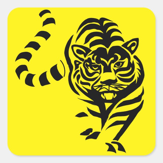 Tiger yellow square sticker (Front)