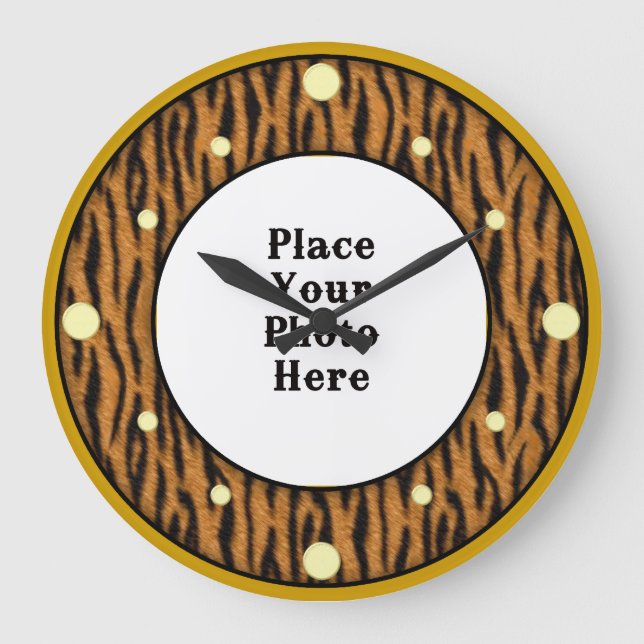 Tiger Your Photo Wall Clock (Front)
