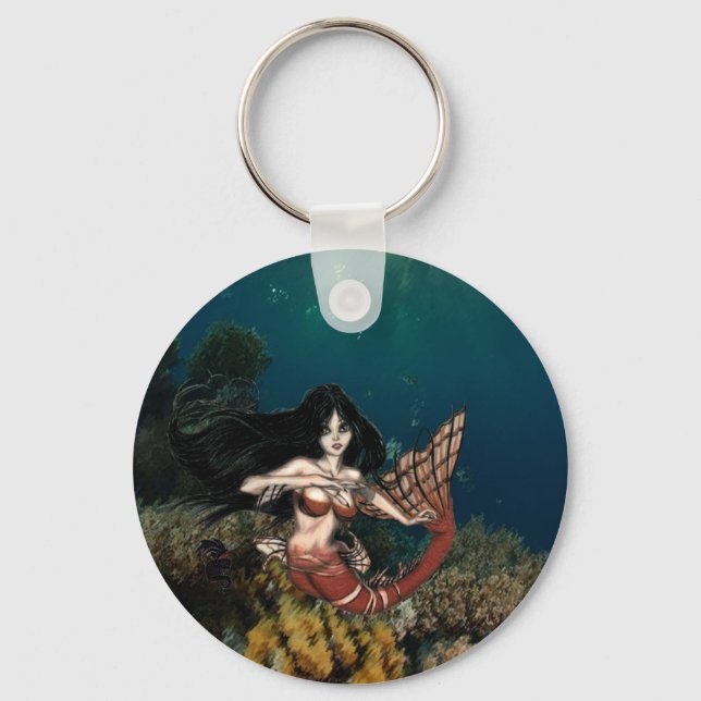 Tigerfish Mermaid by RyuNelo-artz Key Ring (Front)