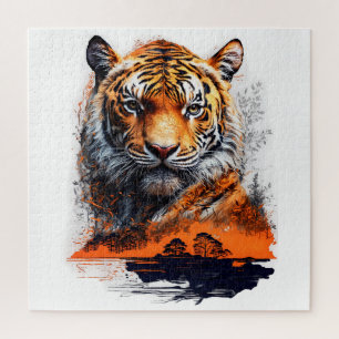 Tigerkopf / Tiger head Jigsaw Puzzle