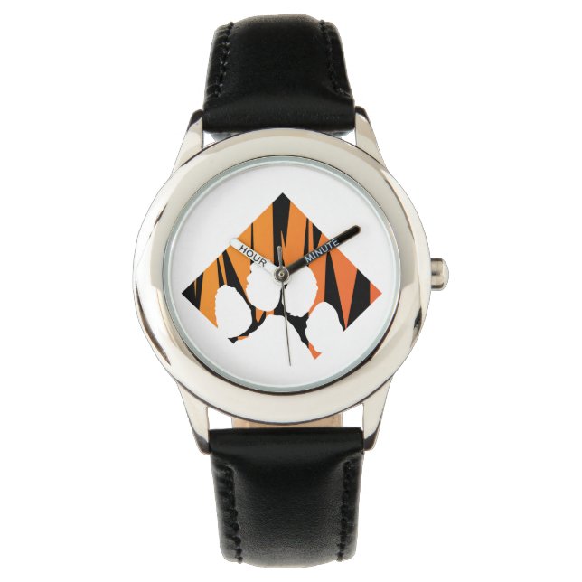 Tigerpaw Stainless Steel Black Watch (Front)