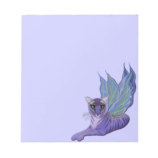 Tigerpixie Fairy Tiger Fantasy Cat Art Notepad (Front)