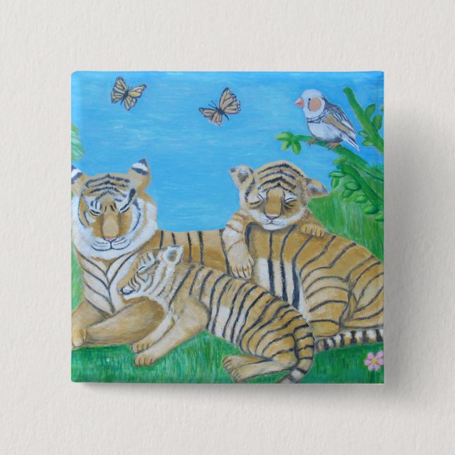tigers 15 cm square badge (Front)
