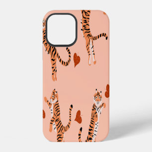 Tigers Autumn Leaves: Vintage Jumping Pattern iPhone 12 Case