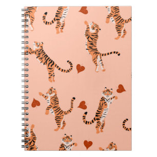 Tigers Autumn Leaves: Vintage Jumping Pattern Notebook