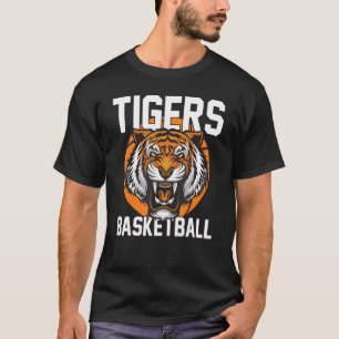 Tigers Basketball Designs Kids Unisex-Adults Baske T-Shirt