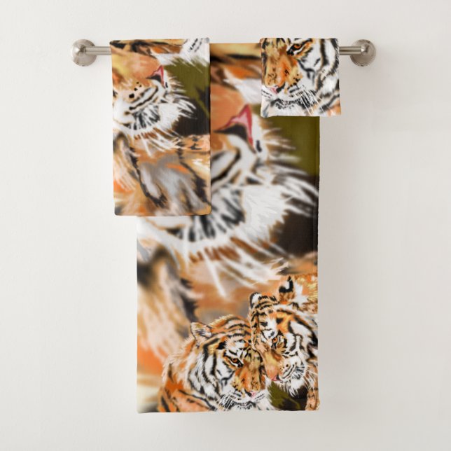 Tigers Bath Towel Set (Insitu)