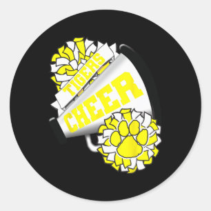 Tigers Cheerleading Ck To School Cheer Team Spirit Classic Round Sticker