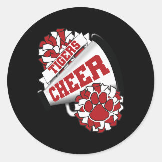 Tigers Cheerleading Ck To School Cheer Team Spirit Classic Round Sticker