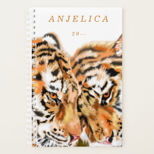 Tigers - Customisable + Add Your Text / Name - Planner (Front)