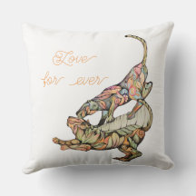Tigers' dance Love for ever Throw Pillow