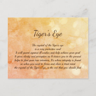 Tiger's Eye Crystal Healing design Postcard