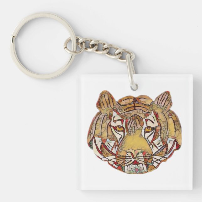 Tiger's Face Key Ring (Front)