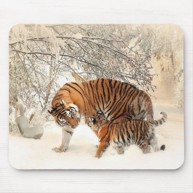 Tigers family mouse pad (Front)