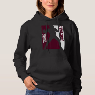 Tigers Football Silhouette Tackle Maroon White Lov Hoodie