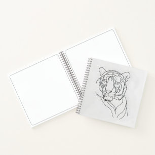 Tiger's Head Line Art Notebook