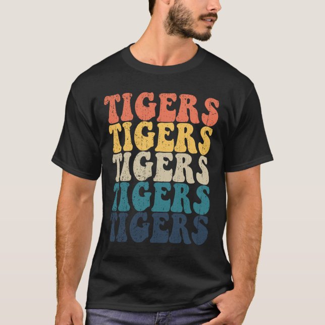 Tigers High School Tigers Sports Team Retro Tigers T-Shirt (Front)