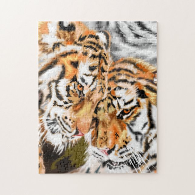 Tigers Hug Jigsaw Puzzle (Vertical)