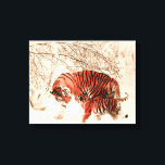 Tigers in the Snow Canvas Print<br><div class="desc">Add this beautiful imagery to brighten up your home. Customise it if you like. Change the canvas size and the canvas thickness. Depending on your customisation the price will vary.  Looking for something different?  Contact me at www.lrmediasolutions.com</div>