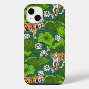 Tigers in the white lotus pond iPhone 14 plus case